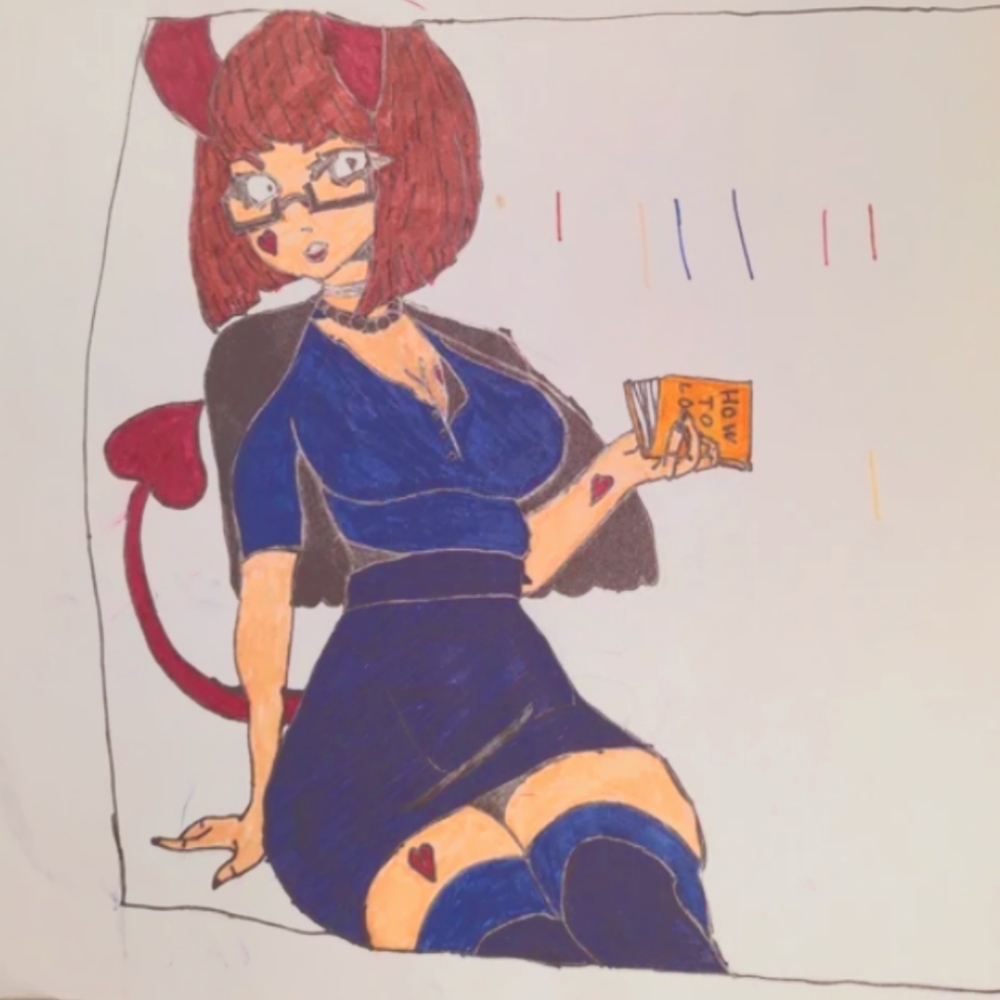 Demon teacher drawing